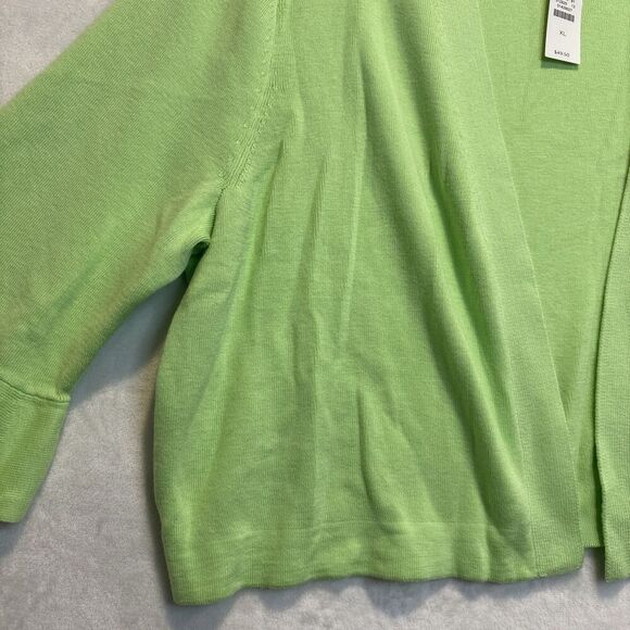 Talbots Women's Open Front Cropped Cardigan Sweater 3/4 Sleeve Flare Size XL NWT - Picture 4 of 16